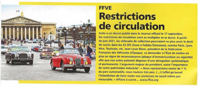 Restriction ciculation AUTORETRO Déc2020